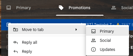 Right-click and move to Primary tab